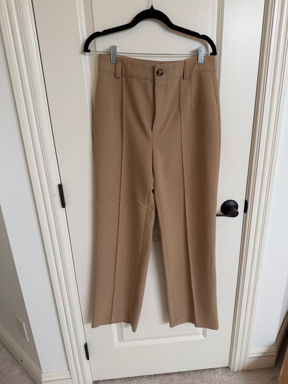 Zara Men's Straight-Leg Chinos - Camel/Tan